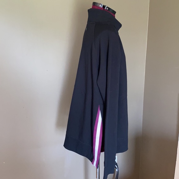 Zelos Black Cowl Neck Sweater with Purple Side Slits (Size L) - Picture 2 of 8